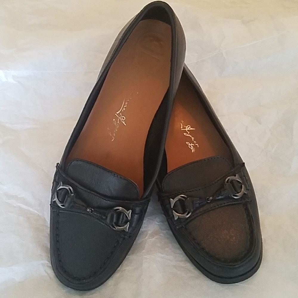 Etienne Aigner Luxe black leather loafers